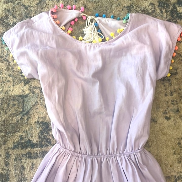 Peixoto Nissi Pom-Pom Dress Swim Cover-Up Tulum Lavender Purple with Cutout - Picture 9 of 11